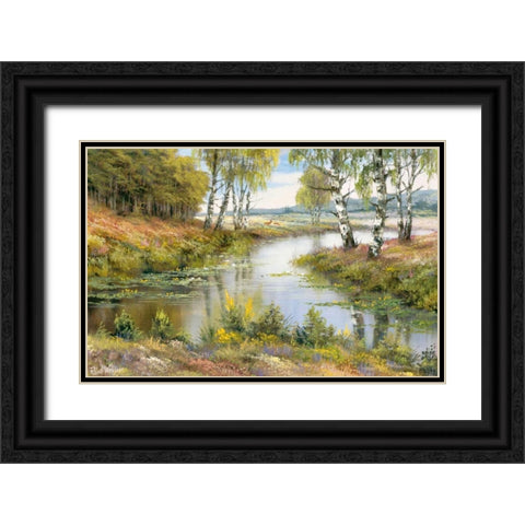 Ominous brook Black Ornate Wood Framed Art Print with Double Matting by Withaar, Reint