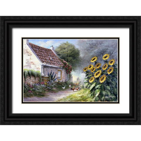Sunflower  Black Ornate Wood Framed Art Print with Double Matting by Withaar, Reint