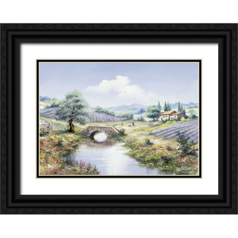 To the lake Black Ornate Wood Framed Art Print with Double Matting by Withaar, Reint