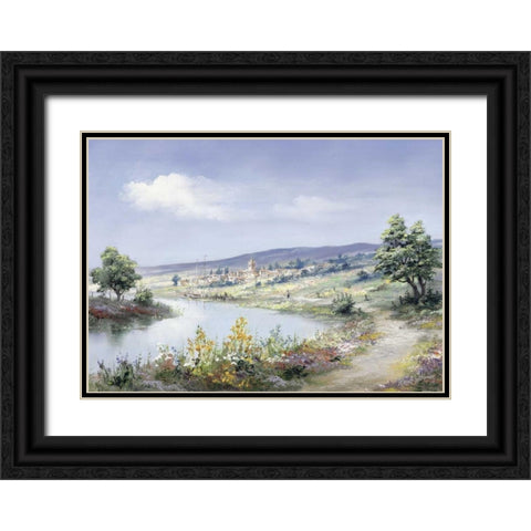 Lake way Black Ornate Wood Framed Art Print with Double Matting by Withaar, Reint