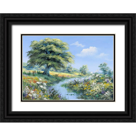 Reints Nature Black Ornate Wood Framed Art Print with Double Matting by Withaar, Reint