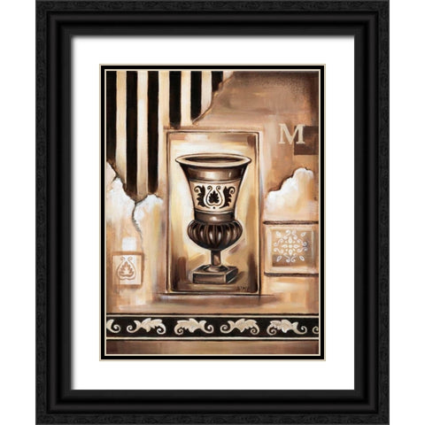 Vase I Black Ornate Wood Framed Art Print with Double Matting by Fields, Wendy