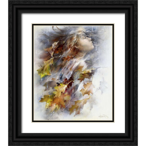 Autumn Black Ornate Wood Framed Art Print with Double Matting by Haenraets, Willem