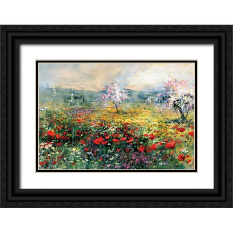 Between the poppies Black Ornate Wood Framed Art Print with Double Matting by Haenraets, Willem