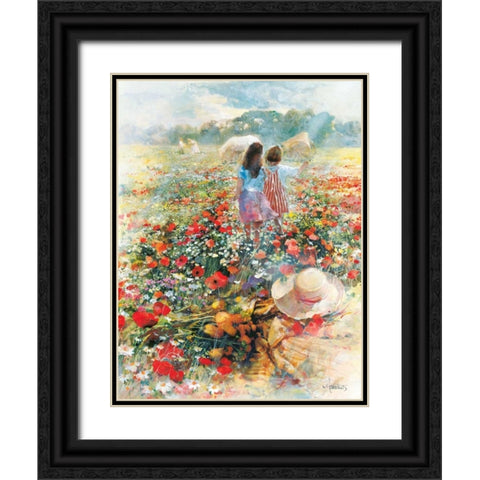 Summer of love Black Ornate Wood Framed Art Print with Double Matting by Haenraets, Willem