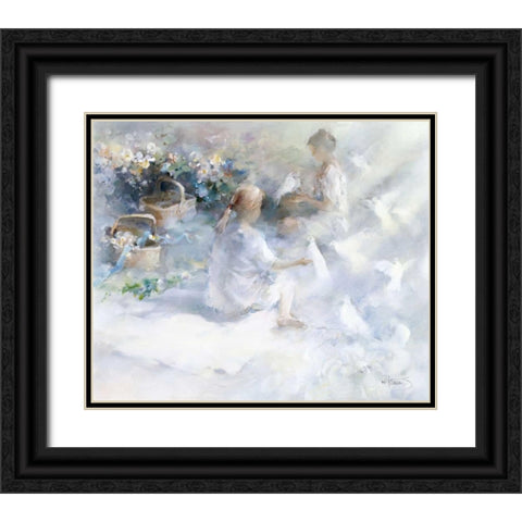 Sisters Black Ornate Wood Framed Art Print with Double Matting by Haenraets, Willem