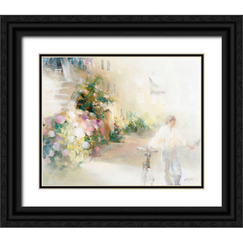 Two happy people Black Ornate Wood Framed Art Print with Double Matting by Haenraets, Willem