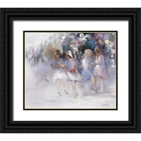 Friends Black Ornate Wood Framed Art Print with Double Matting by Haenraets, Willem