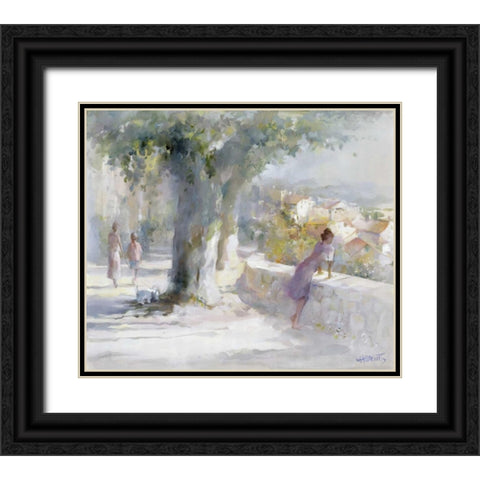 Whispering wind Black Ornate Wood Framed Art Print with Double Matting by Haenraets, Willem