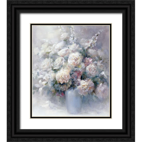 White bouquet Black Ornate Wood Framed Art Print with Double Matting by Haenraets, Willem