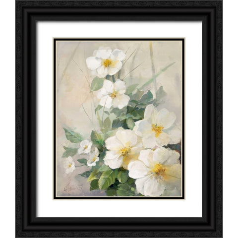 Lovely anemones Black Ornate Wood Framed Art Print with Double Matting by Haenraets, Willem