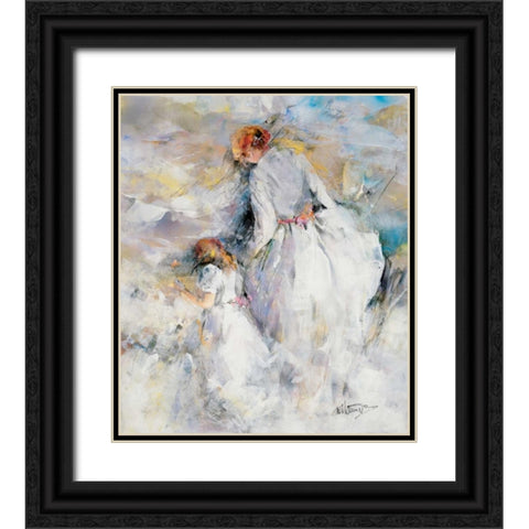 My girl Black Ornate Wood Framed Art Print with Double Matting by Haenraets, Willem