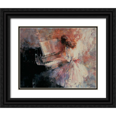 Romantic rhythm Black Ornate Wood Framed Art Print with Double Matting by Haenraets, Willem