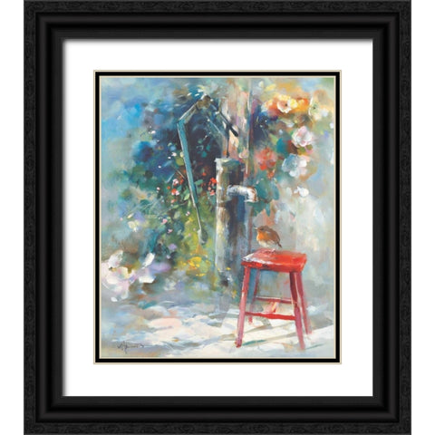 Silent garden Black Ornate Wood Framed Art Print with Double Matting by Haenraets, Willem