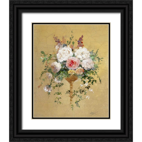 Shiny V Black Ornate Wood Framed Art Print with Double Matting by Haenraets, Willem