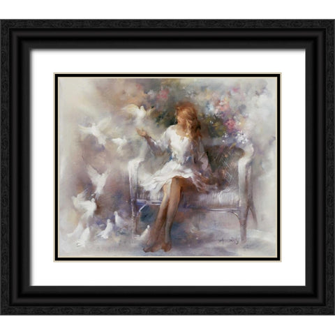 White dreams Black Ornate Wood Framed Art Print with Double Matting by Haenraets, Willem