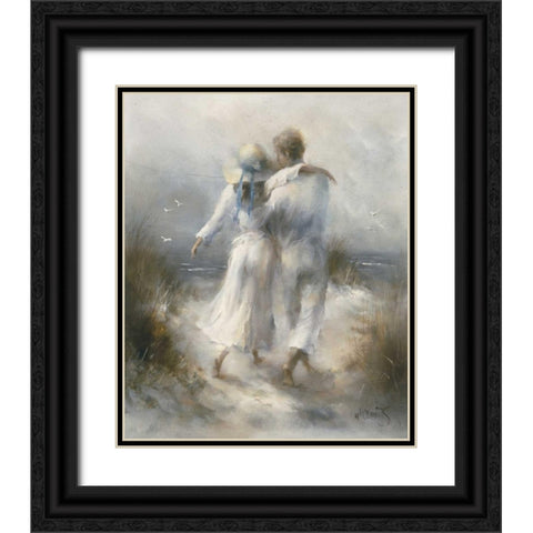 Romantic Black Ornate Wood Framed Art Print with Double Matting by Haenraets, Willem
