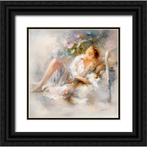 Gentle Black Ornate Wood Framed Art Print with Double Matting by Haenraets, Willem