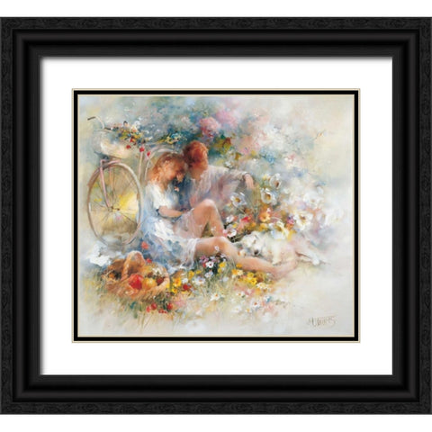 Trip in spring Black Ornate Wood Framed Art Print with Double Matting by Haenraets, Willem