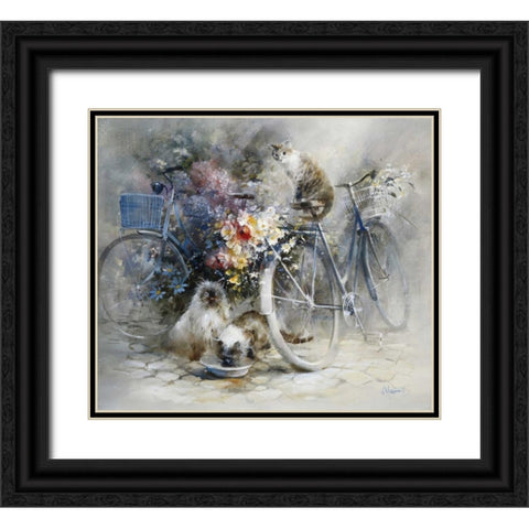 Bicycle race Black Ornate Wood Framed Art Print with Double Matting by Haenraets, Willem