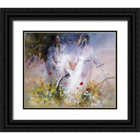 Just the two of us Black Ornate Wood Framed Art Print with Double Matting by Haenraets, Willem