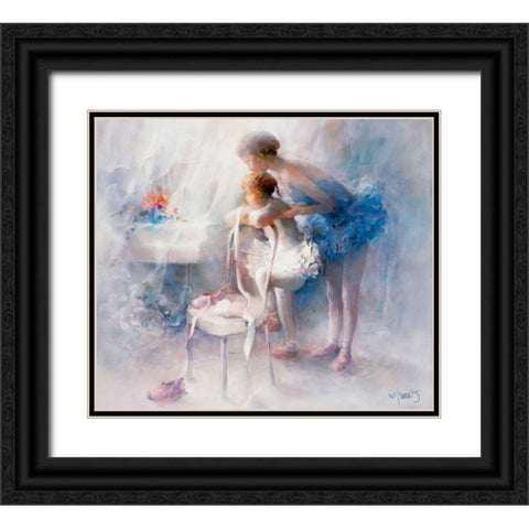 Ballet Black Ornate Wood Framed Art Print with Double Matting by Haenraets, Willem