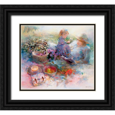 Golden moment Black Ornate Wood Framed Art Print with Double Matting by Haenraets, Willem