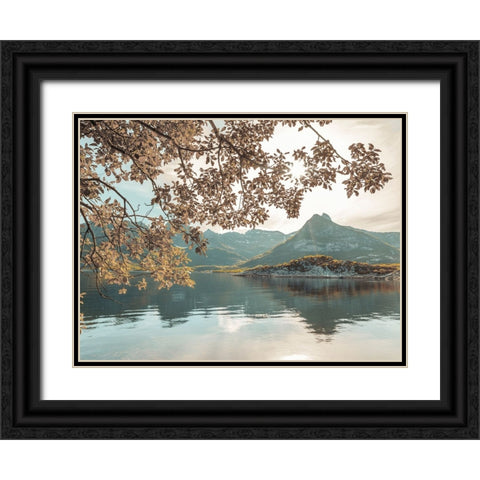 Norwegian fjord, Lofoten, Norway Black Ornate Wood Framed Art Print with Double Matting by Frank, Assaf