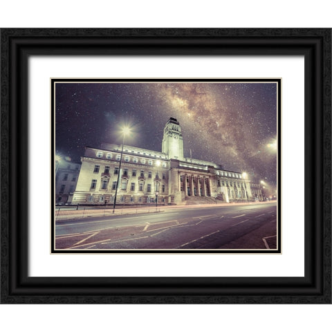 Leeds starry night Black Ornate Wood Framed Art Print with Double Matting by Frank, Assaf
