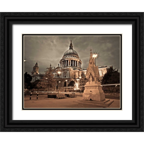 AF20110710 St Pauls 036C05 Black Ornate Wood Framed Art Print with Double Matting by Frank, Assaf