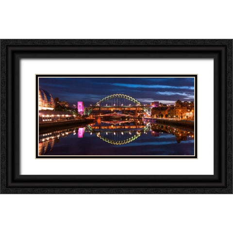 AF20120826 Newcastle 008-EditC01 Black Ornate Wood Framed Art Print with Double Matting by Frank, Assaf