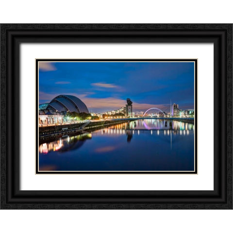 AF20121004 Glasgow 228X4 Black Ornate Wood Framed Art Print with Double Matting by Frank, Assaf