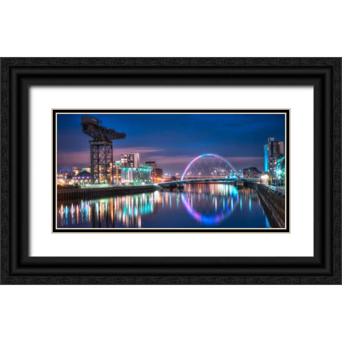 AF20121004 Glasgow 230XC10 Black Ornate Wood Framed Art Print with Double Matting by Frank, Assaf
