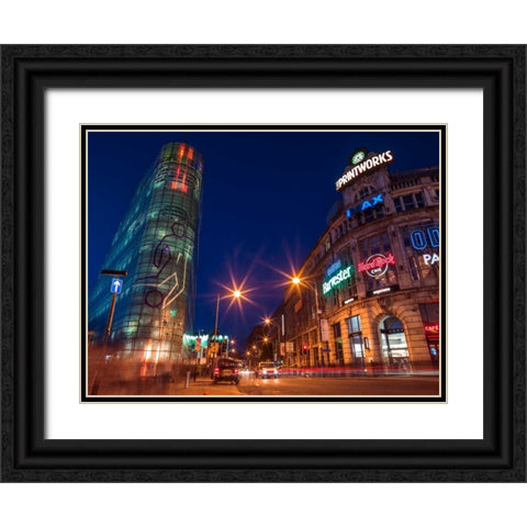 AF20120929 Manchester 107 Black Ornate Wood Framed Art Print with Double Matting by Frank, Assaf