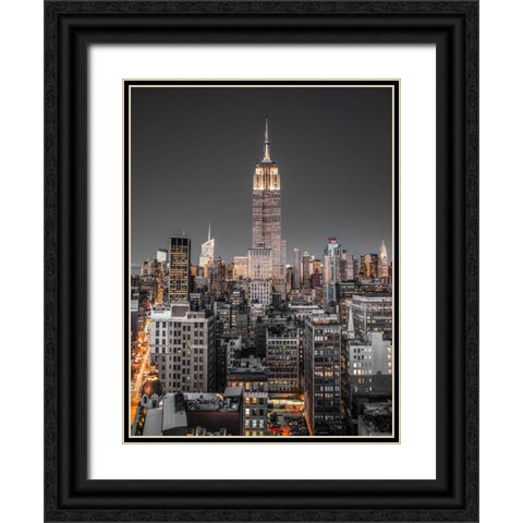AF20131118 New York 1171C09 Black Ornate Wood Framed Art Print with Double Matting by Frank, Assaf