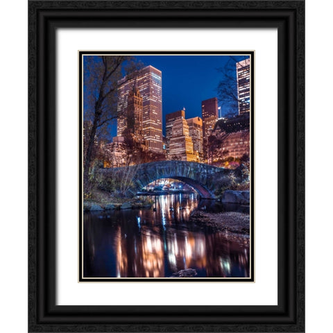 AF20131119 New York 1725C05 Black Ornate Wood Framed Art Print with Double Matting by Frank, Assaf