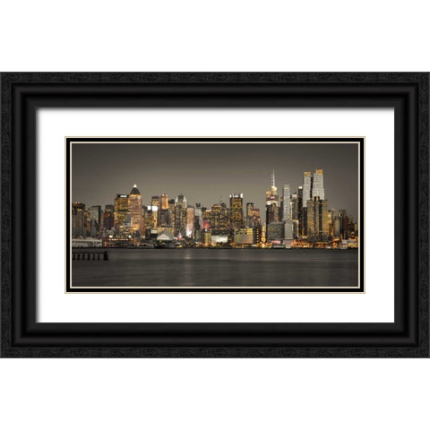 AF20131119 New York 1633C05 Black Ornate Wood Framed Art Print with Double Matting by Frank, Assaf