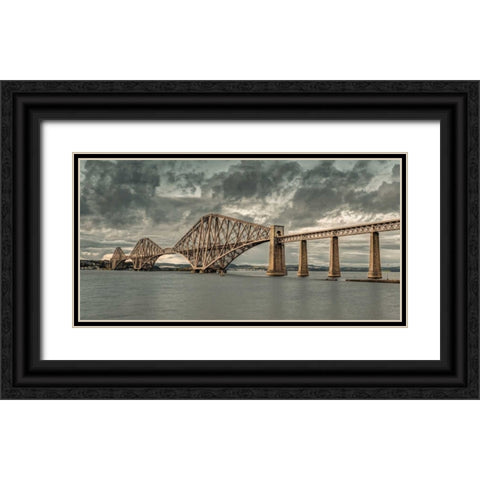 AF20121003 Forth Bridge 073XC07 Black Ornate Wood Framed Art Print with Double Matting by Frank, Assaf