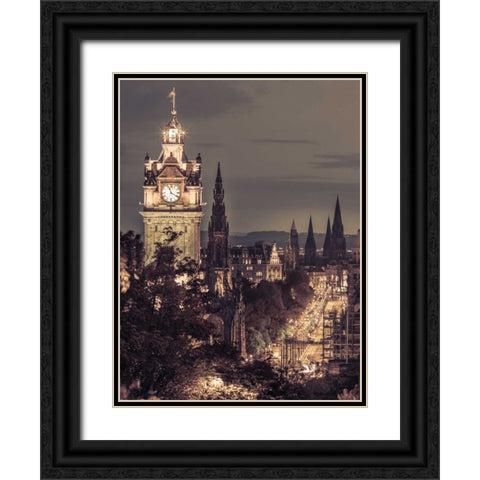 AF20130612 Edinburgh 388C06 Black Ornate Wood Framed Art Print with Double Matting by Frank, Assaf