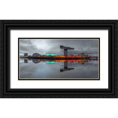 AF20150304 Glasgow 808P2C02 Black Ornate Wood Framed Art Print with Double Matting by Frank, Assaf