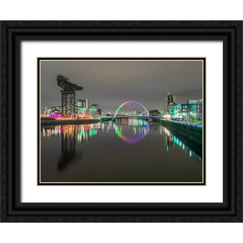 AF20150304 Glasgow 896C04 Black Ornate Wood Framed Art Print with Double Matting by Frank, Assaf
