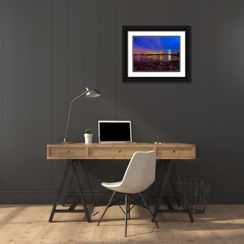 AF20150307 Forth Bridge 1577 Black Ornate Wood Framed Art Print with Double Matting by Frank, Assaf