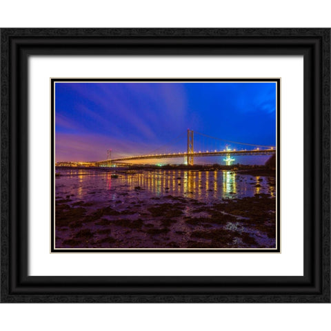 AF20150307 Forth Bridge 1577 Black Ornate Wood Framed Art Print with Double Matting by Frank, Assaf