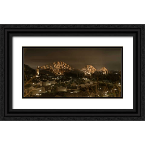 AF20150307 Forth Bridge 1596C01 Black Ornate Wood Framed Art Print with Double Matting by Frank, Assaf