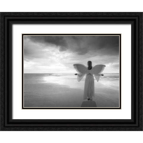 AF20121001 Sea 058PC02 Black Ornate Wood Framed Art Print with Double Matting by Frank, Assaf