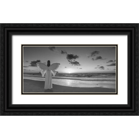 AF20150830 Beach 007-PanoP2C05 Black Ornate Wood Framed Art Print with Double Matting by Frank, Assaf
