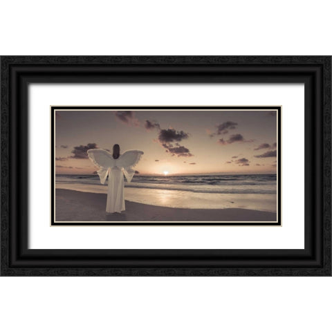 AF20150830 Beach 007-PanoP2C06 Black Ornate Wood Framed Art Print with Double Matting by Frank, Assaf