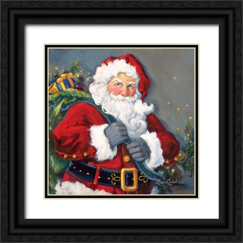 Merry And Bright Black Ornate Wood Framed Art Print with Double Matting by Comish, Susan