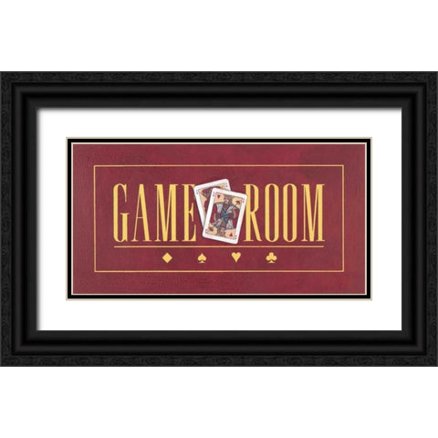 Game Room Black Ornate Wood Framed Art Print with Double Matting by Marrott, Stephanie
