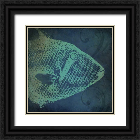 Fish I Black Ornate Wood Framed Art Print with Double Matting by Marrott, Stephanie